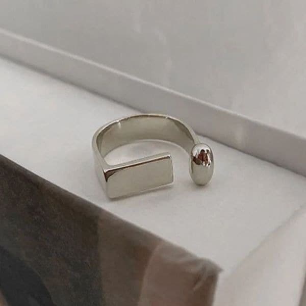 The Geo Silver adjustable Ring in 925 silver - Image 1