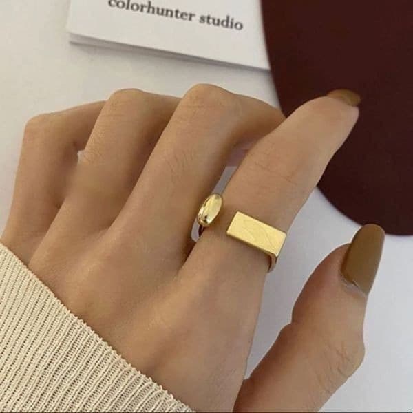The Geo Silver adjustable Ring in 925 silver - Thumbnail 2