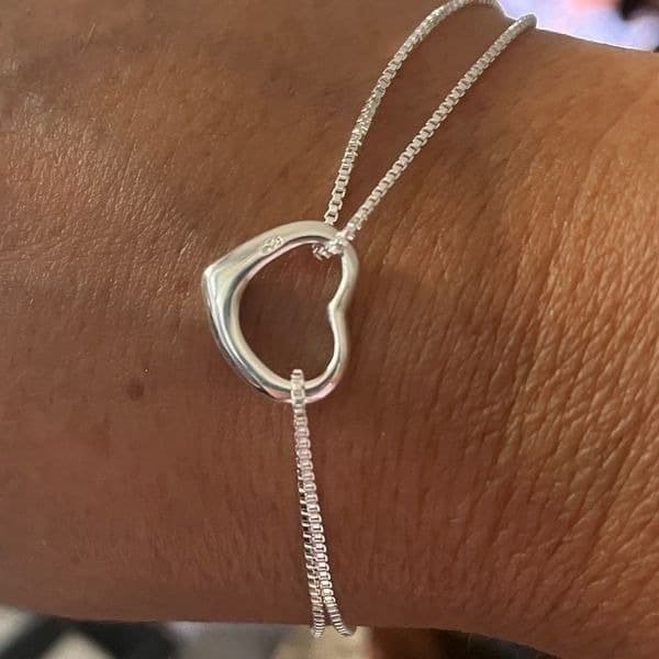 The Precious Heart double chain charm bracelet in 925 - Thumbnail 5