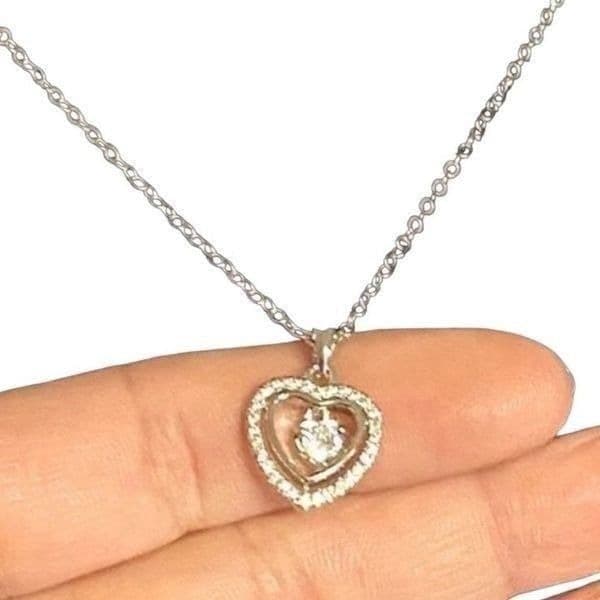 The Hearts Desire Pendant Necklace in silver and cubic zirconia - Image 1