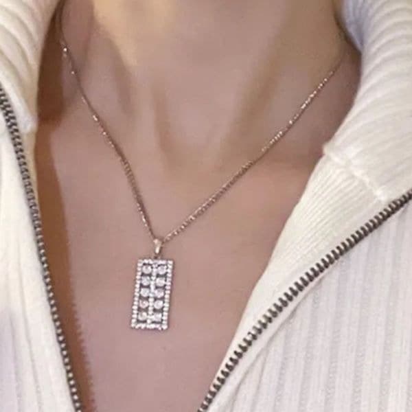 The Ravishing Rectangle pendant necklace in 925 silver and cubic zirconia - Image 1