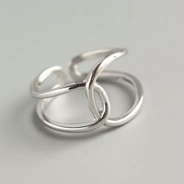 The Loop Ring in 925 silver adjustable sizing. - Thumbnail 3