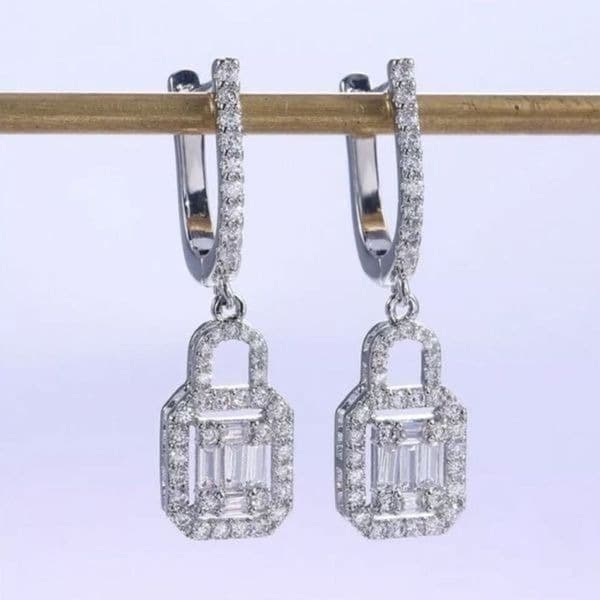 The Gatsby Earring drop in silver & zirconium drop earrings - Thumbnail 5