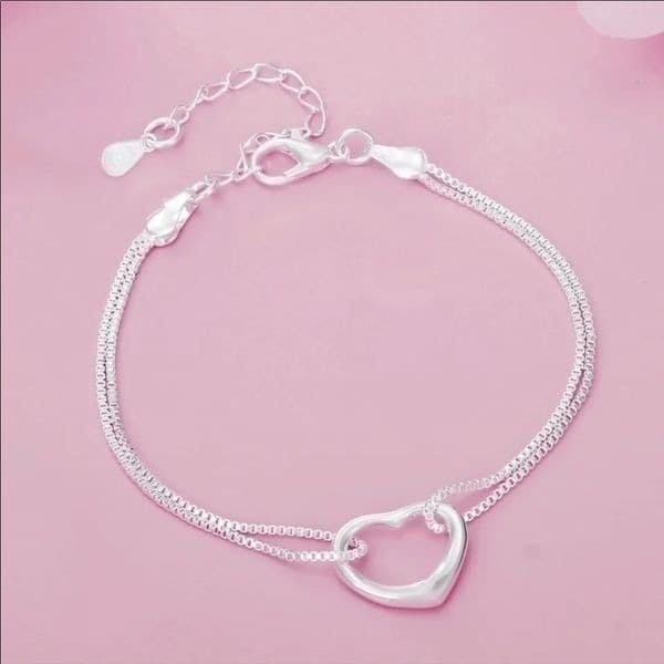 The Precious Heart double chain charm bracelet in 925 - Thumbnail 2