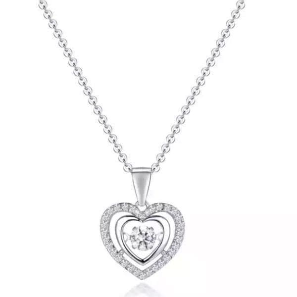 The Hearts Desire Pendant Necklace in silver and cubic zirconia - Thumbnail 2