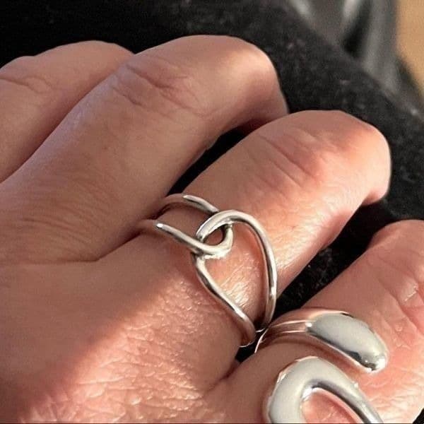 The Loop Ring in 925 silver adjustable sizing. - Thumbnail 2