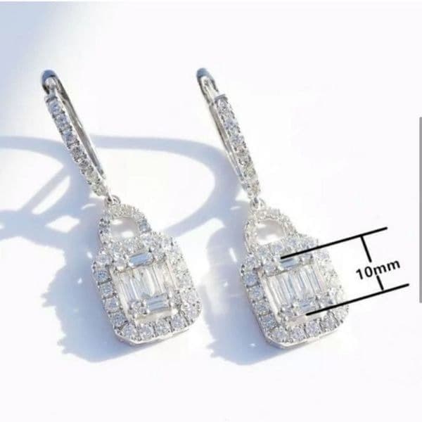 The Gatsby Earring drop in silver & zirconium drop earrings - Thumbnail 3