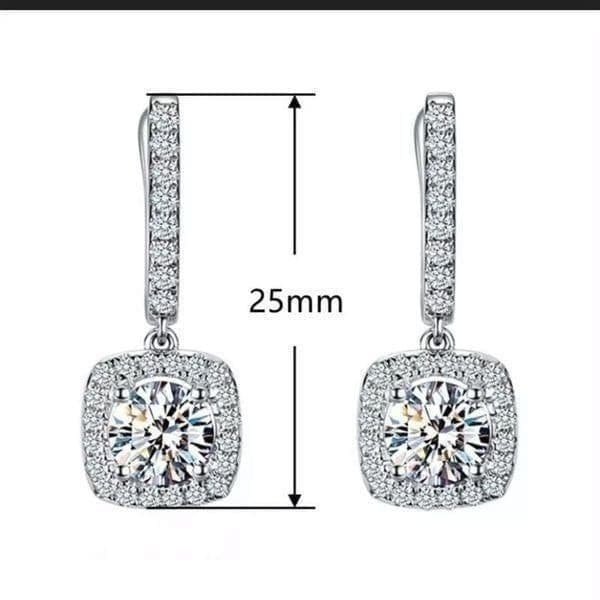 The Bling Bae 925 Silver Drop White Sapphire Earrings - Thumbnail 6