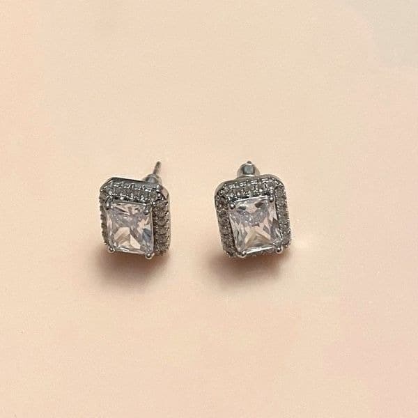 The City emerald cut 925 stud earrings - Thumbnail 7