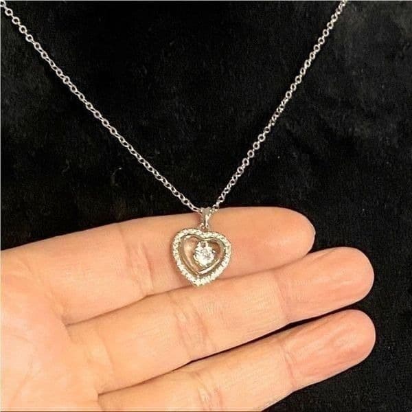 The Hearts Desire Pendant Necklace in silver and cubic zirconia - Thumbnail 3