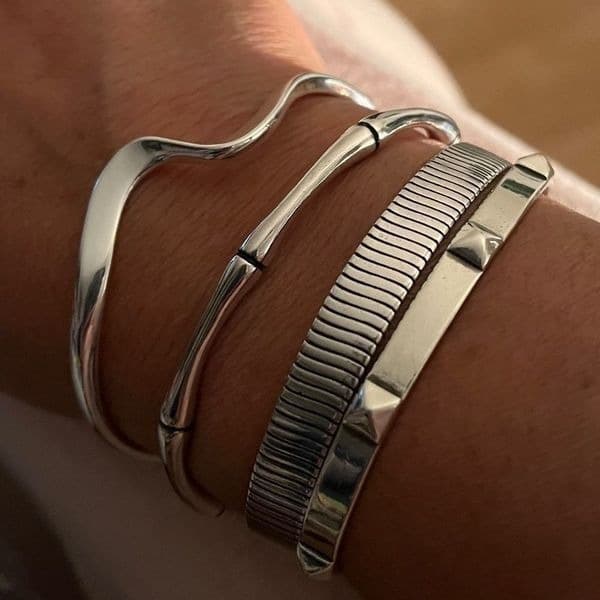 The Minimalist Cuff Bracelet in 925 open, adjustable unisex - Thumbnail 8