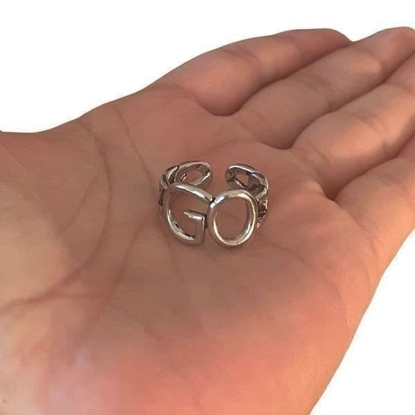 The GO Ring statement retro adjustable 925 silver - Thumbnail 10