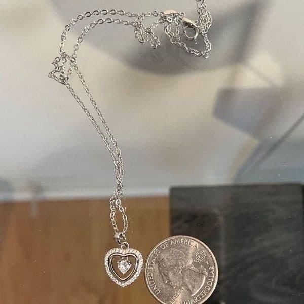 The Hearts Desire Pendant Necklace in silver and cubic zirconia - Thumbnail 8