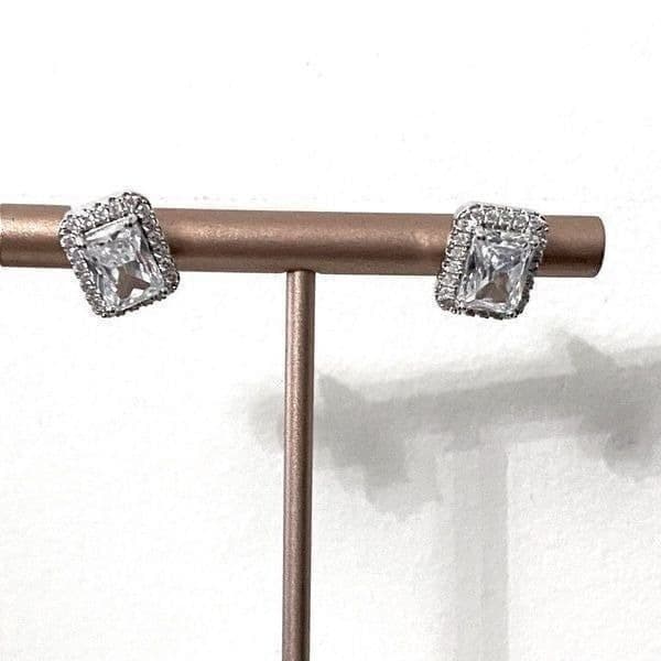 The City emerald cut 925 stud earrings - Thumbnail 6