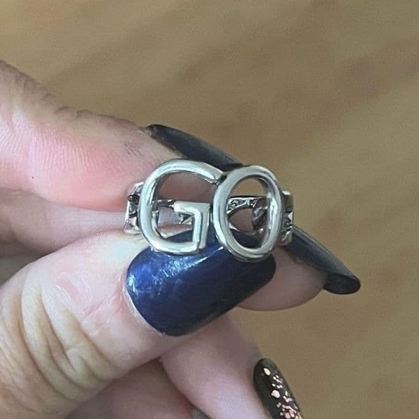 The GO Ring statement retro adjustable 925 silver - Thumbnail 5