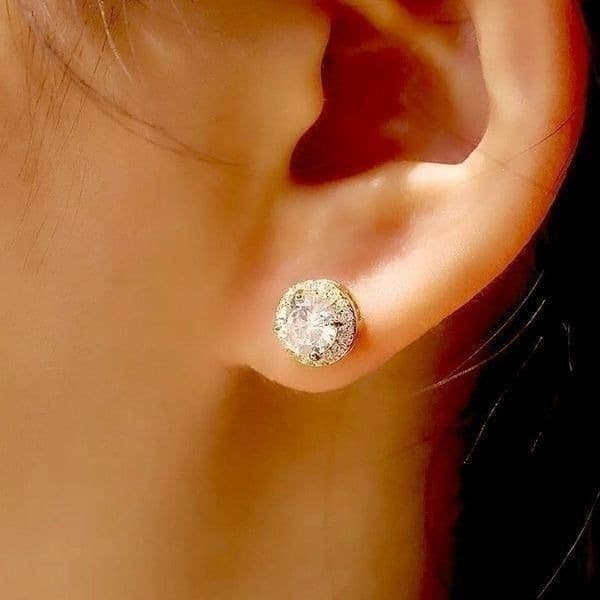 The I Know I’m Gorgeous oversized 14k gold plated zircon earrings - Thumbnail 8