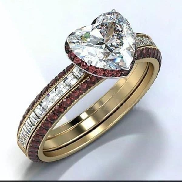 The Heirloom Lovely 18k gold Plated Heart Ring in silver - Image 1