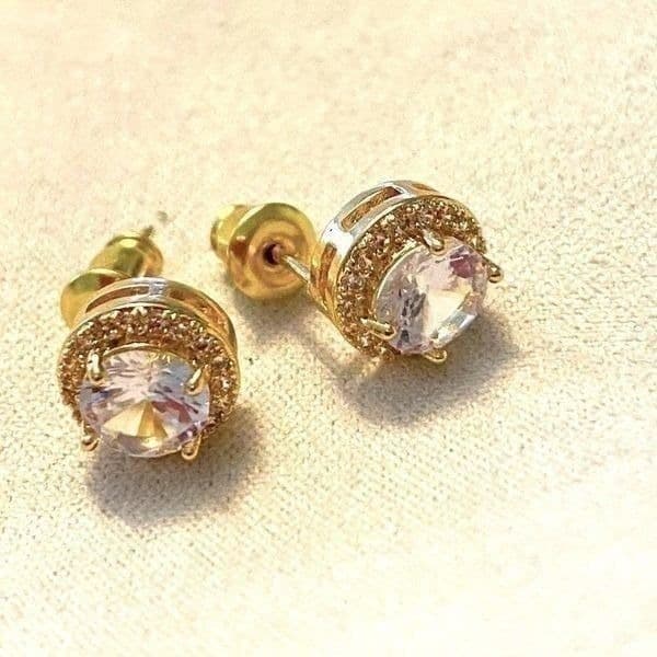 The I Know I’m Gorgeous oversized 14k gold plated zircon earrings - Thumbnail 6