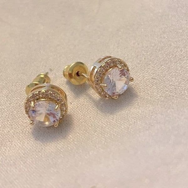 The I Know I’m Gorgeous oversized 14k gold plated zircon earrings - Thumbnail 9