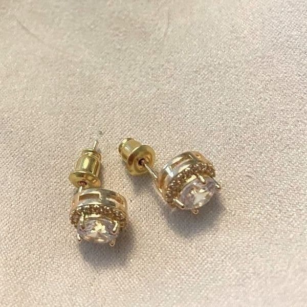 The I Know I’m Gorgeous oversized 14k gold plated zircon earrings - Thumbnail 7