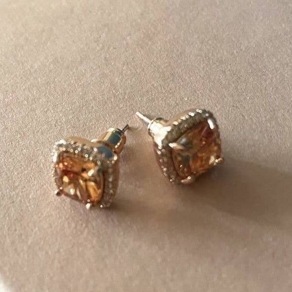 The Champagne Square Earrings 18K Rose Gold filled - Thumbnail 7