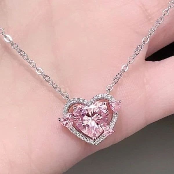The Passion Heart Pink Pendant necklace - Thumbnail 2
