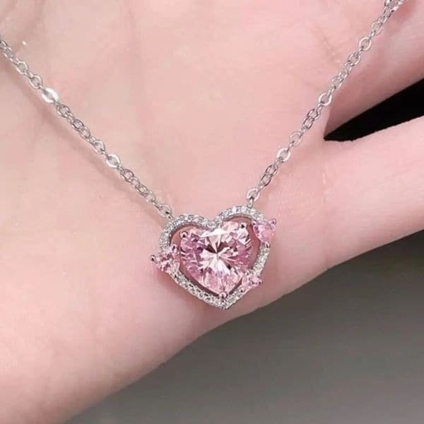 The Passion Heart Pink Pendant necklace - Thumbnail 5