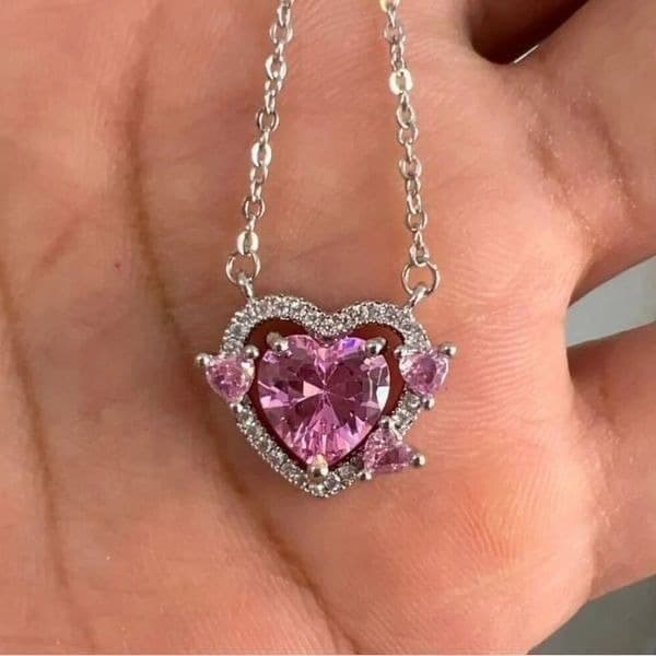 The Passion Heart Pink Pendant necklace - Thumbnail 7