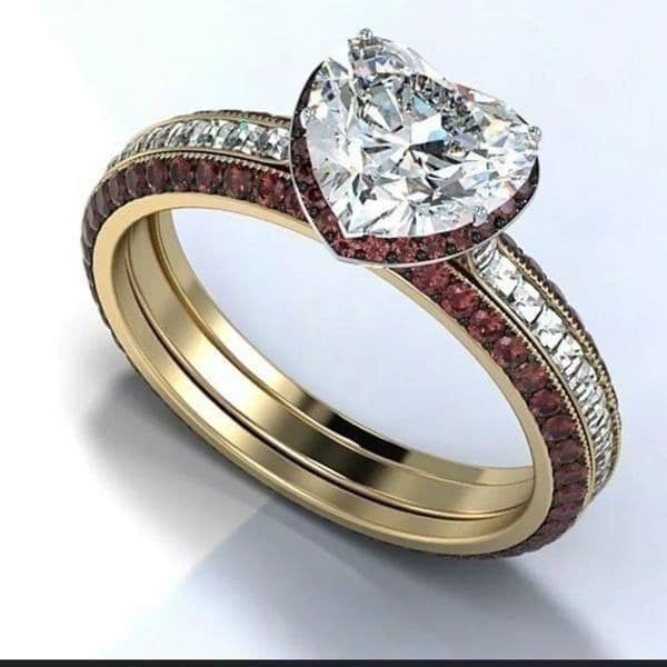 The Heirloom Lovely 18k gold Plated Heart Ring in silver - Thumbnail 5