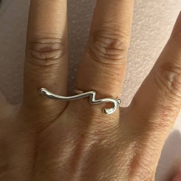 The Irregular Signature 2 finger Ring in Silver - Thumbnail 8
