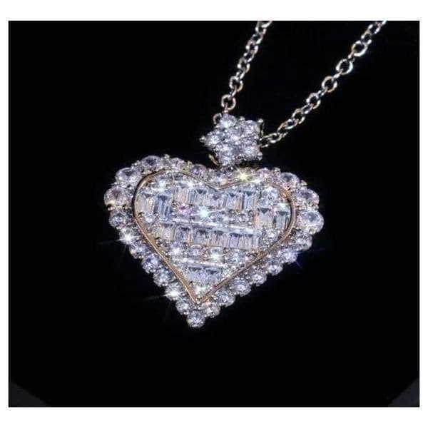 The Bling Heart Pendant in 925 silver and cubic zirconia - Thumbnail 5