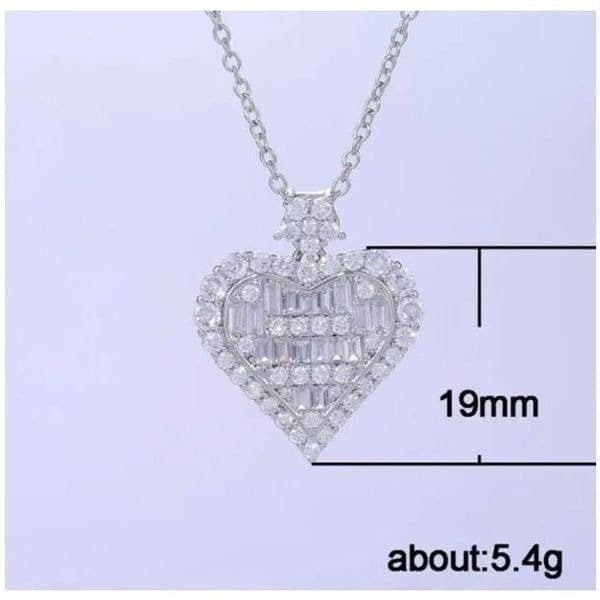 The Bling Heart Pendant in 925 silver and cubic zirconia - Thumbnail 3