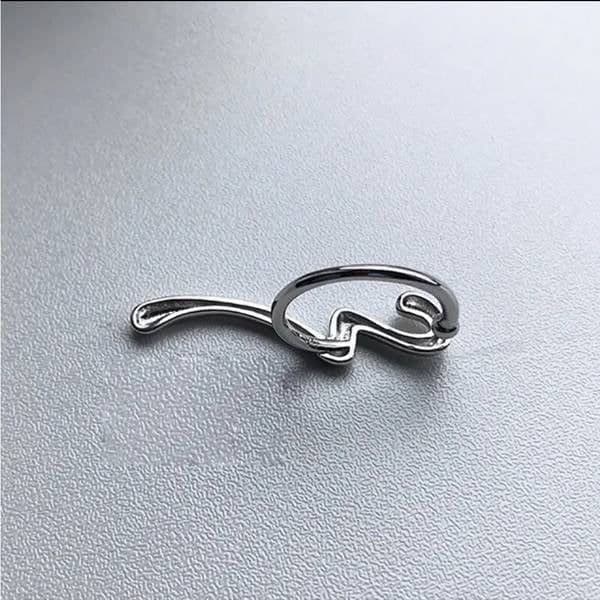 The Irregular Signature 2 finger Ring in Silver - Thumbnail 5