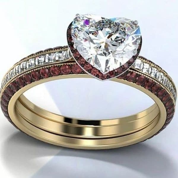 The Heirloom Lovely 18k gold Plated Heart Ring in silver - Thumbnail 2