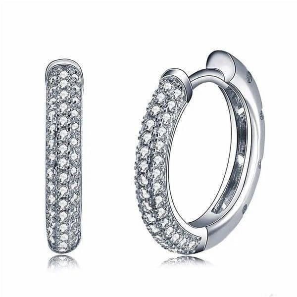 The Brilliance Mini Hoop Earrings in 925 and cubic zirconia - Thumbnail 5