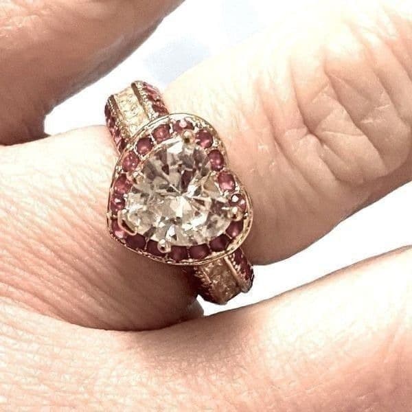 The Heirloom Lovely 18k gold Plated Heart Ring in silver - Thumbnail 9