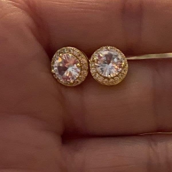 The I Know I’m Gorgeous oversized 14k gold plated zircon earrings - Thumbnail 10