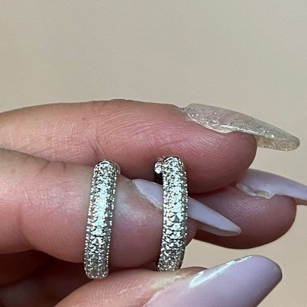 The Brilliance Mini Hoop Earrings in 925 and cubic zirconia - Thumbnail 11