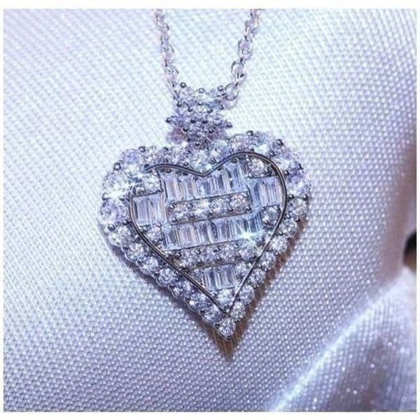 The Bling Heart Pendant in 925 silver and cubic zirconia - Thumbnail 4