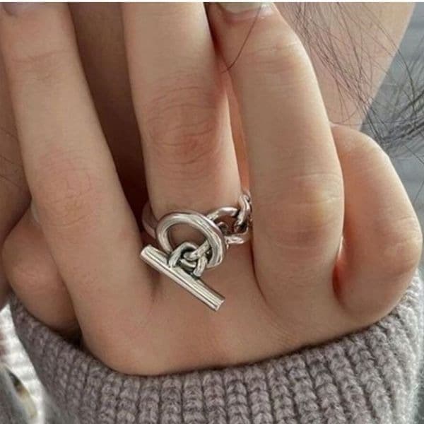 Oversized Toggle Ring in 925 silver - Image 1
