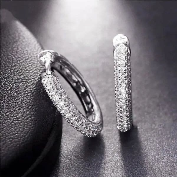 The Brilliance Mini Hoop Earrings in 925 and cubic zirconia - Image 1