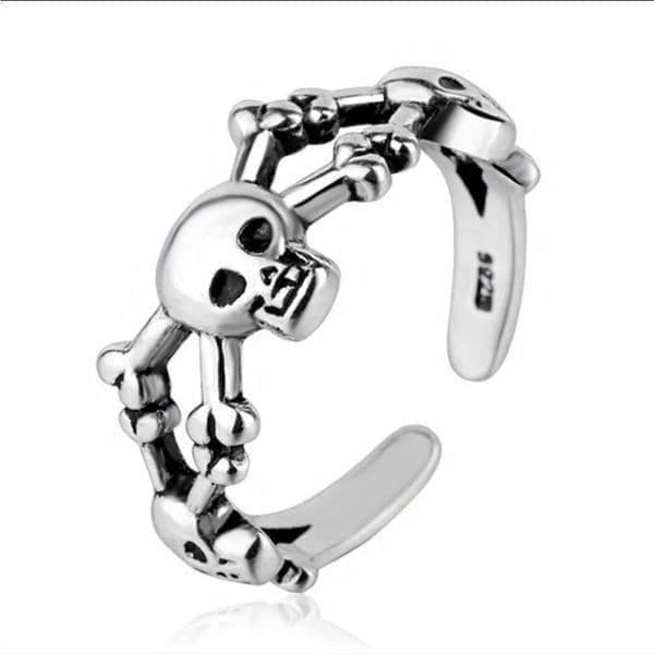 The Dainty Skulls Ring in antiqued silver 925 - Thumbnail 4