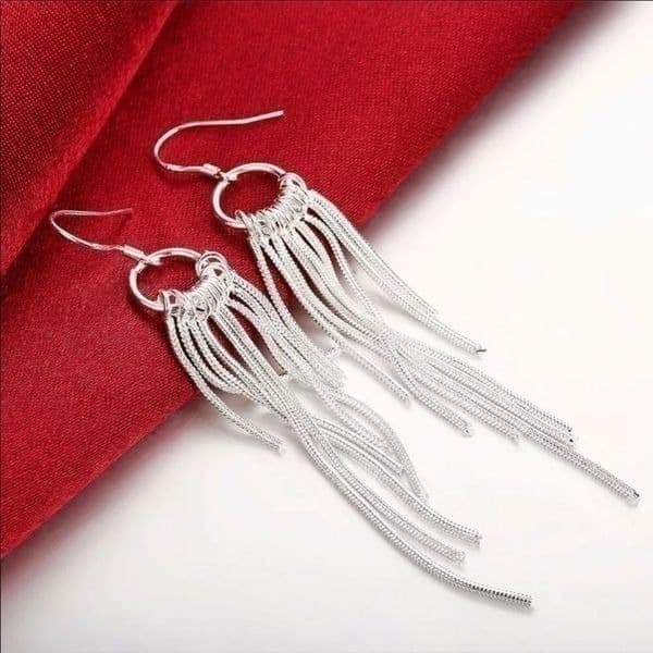 The Fringe Earrings in Tibetan silver - Thumbnail 3