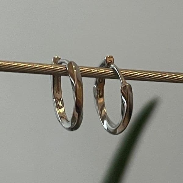 The Mini Abstract Hoop earring in 925 silver - Thumbnail 3