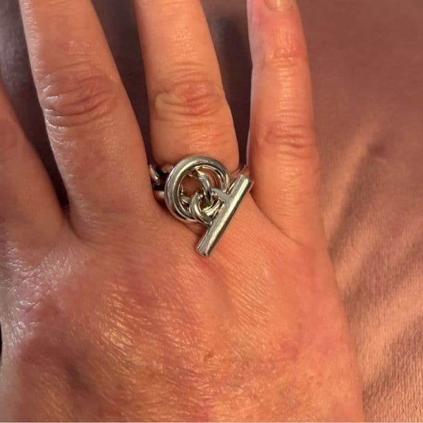 Oversized Toggle Ring in 925 silver - Thumbnail 3