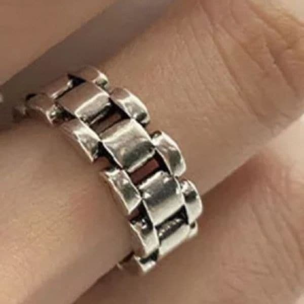 The Moto Ring in Tibetan Silver stamped 925 - Thumbnail 3