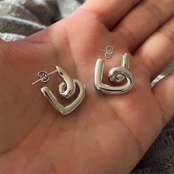 The Plush Heart earrings in 925 silver - Thumbnail 6