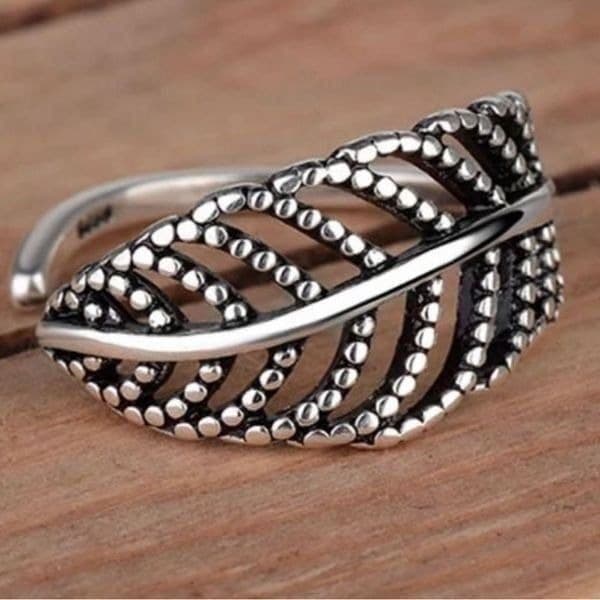 The Boho Feature Ring adjustable in antiques silver - Thumbnail 4