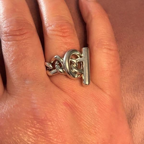 Oversized Toggle Ring in 925 silver - Thumbnail 2