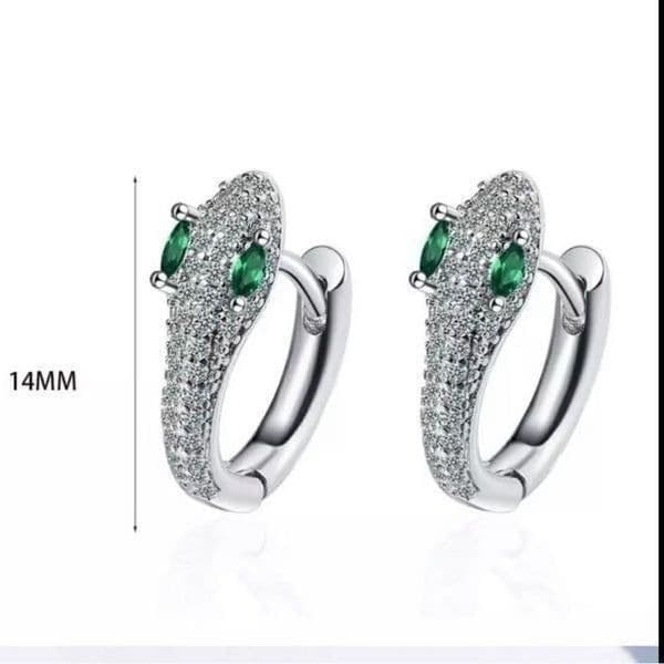 The Serpentine Earring in 925 silver and cubic zirconia - Thumbnail 4